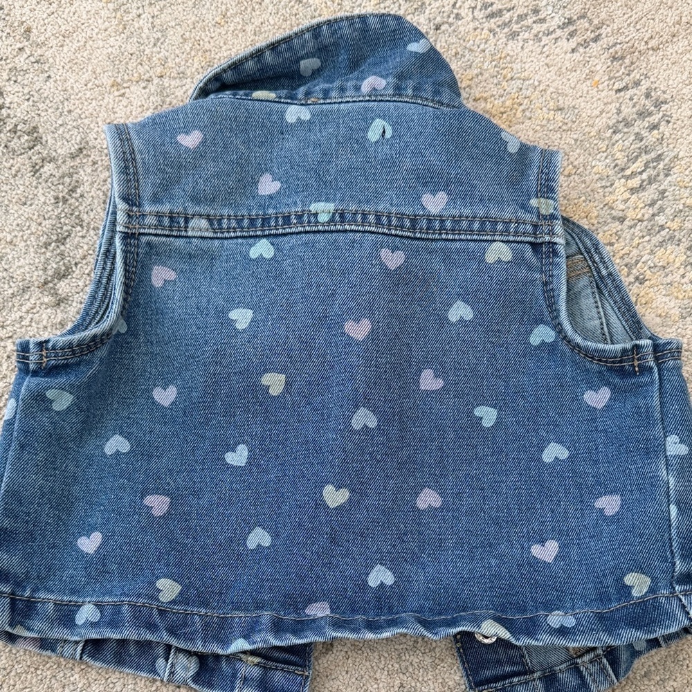 (239)Joe's Jeans Kids Denim Vest with Heart Design - Picture 4 of 4